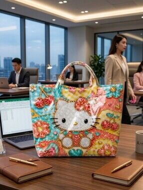 Women Helllo Kitty Jewel Tote Large Daily Commute Handbag